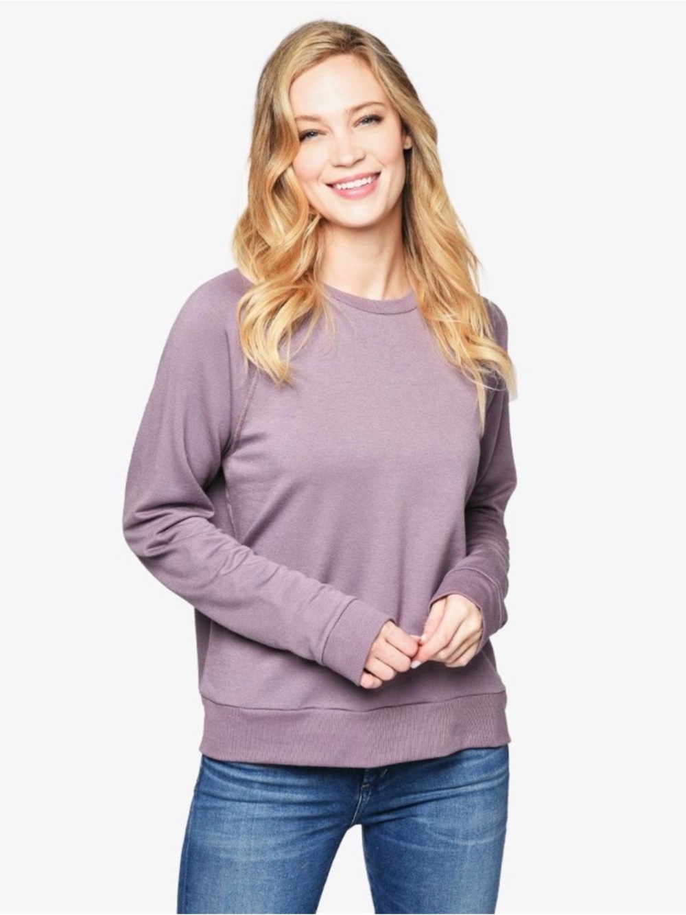 Beyond the Bump By Beyond Yoga Mauve Purple Crewneck Sweatshirt